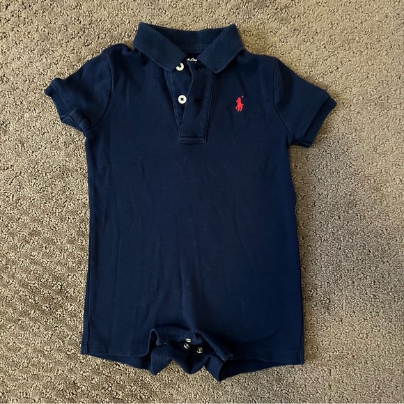 Ralph Lauren Other - Ralph Lauren Blue Polo Classic Knit Romper